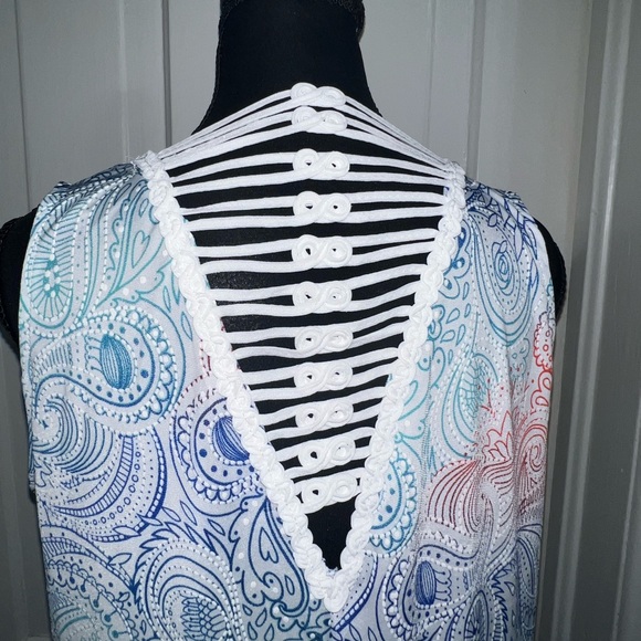 Women's size large Paisley Sleeveless top, shirt, blouse summer tank top paisley - Picture 5 of 7